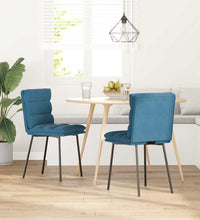 Esszimmerstühle 2 Stk. Blau Samt