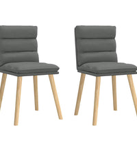 Esszimmerstühle 2 Stk. Dunkelgrau Stoff