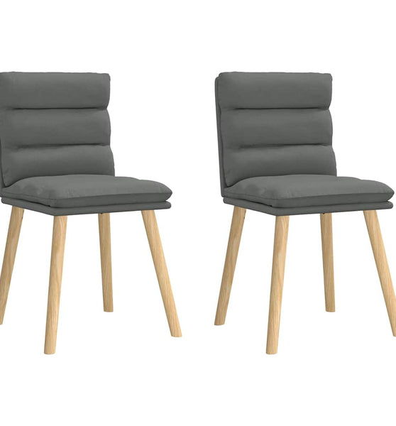 Esszimmerstühle 2 Stk. Dunkelgrau Stoff