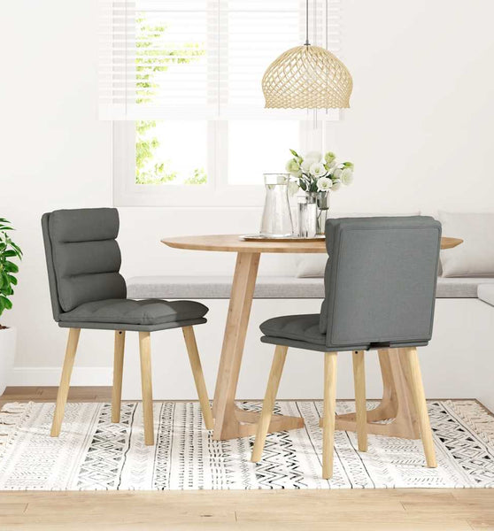 Esszimmerstühle 2 Stk. Dunkelgrau Stoff