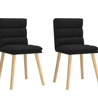 Esszimmerstühle 2 Stk. Schwarz Stoff