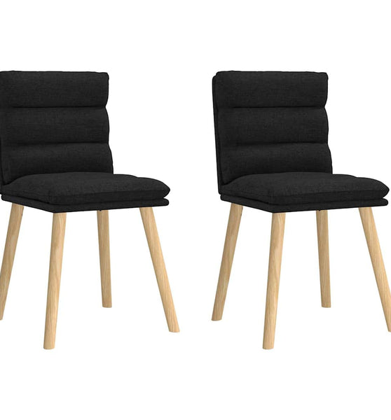 Esszimmerstühle 2 Stk. Schwarz Stoff