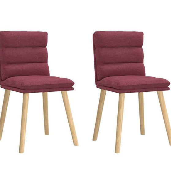 Esszimmerstühle 2 Stk. Weinrot Stoff