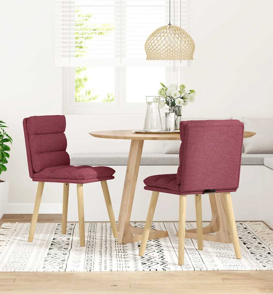 Esszimmerstühle 2 Stk. Weinrot Stoff
