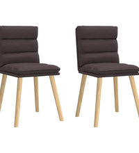 Esszimmerstühle 2 Stk. Dunkelbraun Stoff