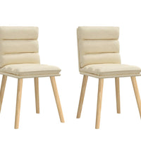 Esszimmerstühle 2 Stk. Creme Stoff