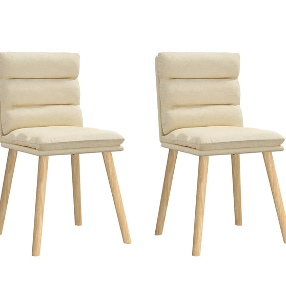 Esszimmerstühle 2 Stk. Creme Stoff