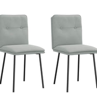 Esszimmerstühle 2 Stk. Hellgrau Samt