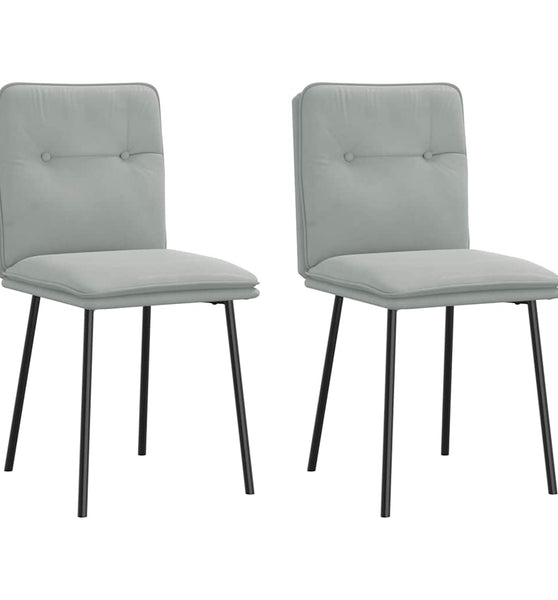 Esszimmerstühle 2 Stk. Hellgrau Samt