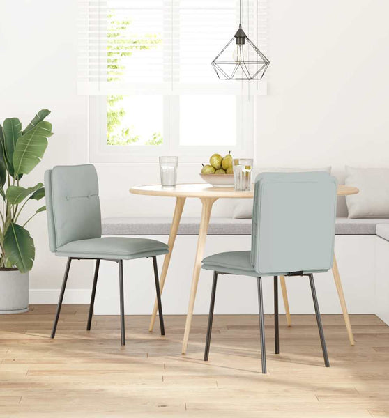 Esszimmerstühle 2 Stk. Hellgrau Samt