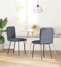 Esszimmerstühle 2 Stk. Dunkelgrau Samt