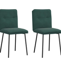Esszimmerstühle 2 Stk. Dunkelgrün Samt