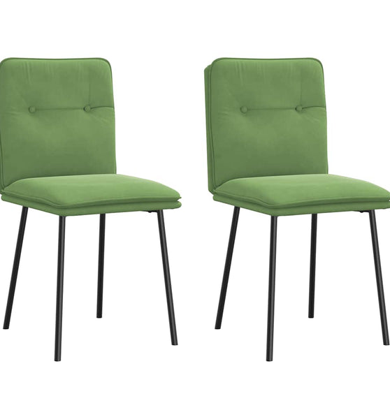 Esszimmerstühle 2 Stk. Hellgrün Samt