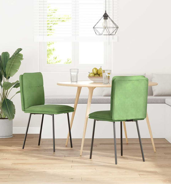 Esszimmerstühle 2 Stk. Hellgrün Samt