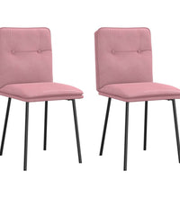 Esszimmerstühle 2 Stk. Rosa Samt