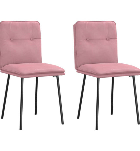 Esszimmerstühle 2 Stk. Rosa Samt