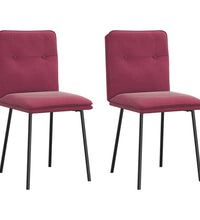 Esszimmerstühle 2 Stk. Weinrot Samt
