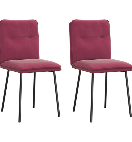 Esszimmerstühle 2 Stk. Weinrot Samt