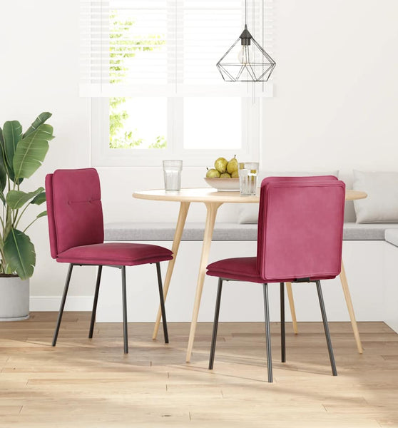 Esszimmerstühle 2 Stk. Weinrot Samt