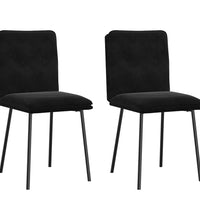 Esszimmerstühle 2 Stk. Schwarz Samt