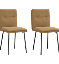 Esszimmerstühle 2 Stk. Braun Samt