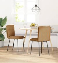 Esszimmerstühle 2 Stk. Braun Samt