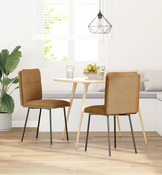 Esszimmerstühle 2 Stk. Braun Samt