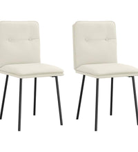 Esszimmerstühle 2 Stk. Creme Samt