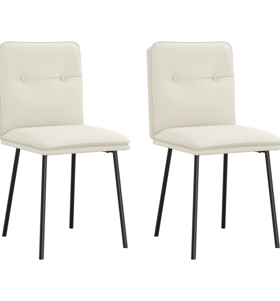 Esszimmerstühle 2 Stk. Creme Samt