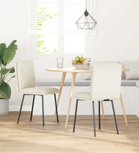 Esszimmerstühle 2 Stk. Creme Samt
