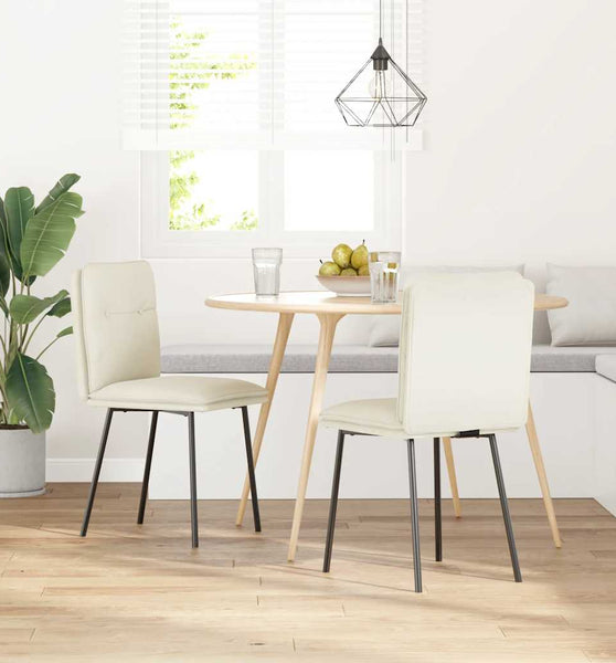 Esszimmerstühle 2 Stk. Creme Samt