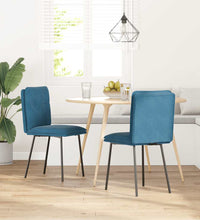 Esszimmerstühle 2 Stk. Blau Samt