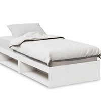 Tagesbett ohne Matratze Weiß 80x200 cm Massivholz Kiefer