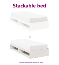 Tagesbett ohne Matratze Weiß 80x200 cm Massivholz Kiefer