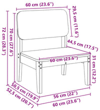 Gartenstühle 2 Stk. 60x52,5x72 cm Kiefernholz Imprägniert