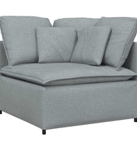 Modulares Sofa mit Kissen Stoff Hellgrau