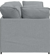 Modulares Sofa mit Kissen Stoff Hellgrau