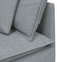 Modulares Sofa mit Kissen Stoff Hellgrau