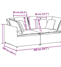 Modulares Sofa mit Kissen Stoff Hellgrau