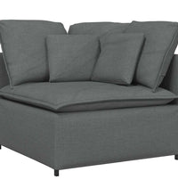 Modulares Sofa mit Kissen Stoff Dunkelgrau