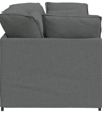 Modulares Sofa mit Kissen Stoff Dunkelgrau