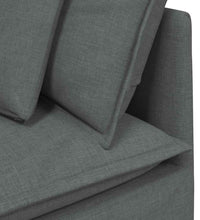 Modulares Sofa mit Kissen Stoff Dunkelgrau