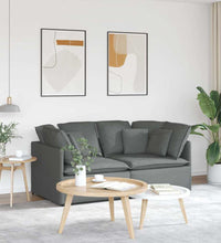 Modulares Sofa mit Kissen Stoff Dunkelgrau