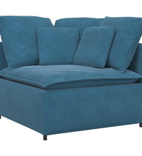 Modulares Sofa mit Kissen Samt Blau