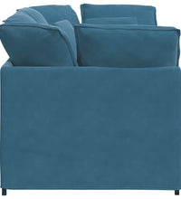 Modulares Sofa mit Kissen Samt Blau