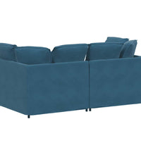 Modulares Sofa mit Kissen Samt Blau