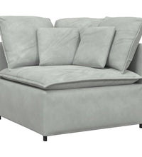 Modulares Sofa mit Kissen Samt Hellgrau