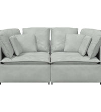 Modulares Sofa mit Kissen Samt Hellgrau