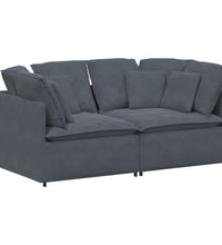 Modulares Sofa mit Kissen Samt Dunkelgrau