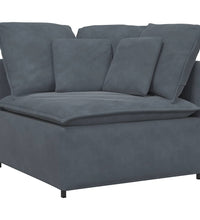 Modulares Sofa mit Kissen Samt Dunkelgrau